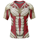 Reiner Braun Armored Attack on Titan Short Sleeve Rash Guard Compression Shirt