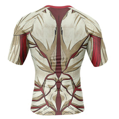 Reiner Braun Armored Attack on Titan Short Sleeve Rash Guard Compression Shirt