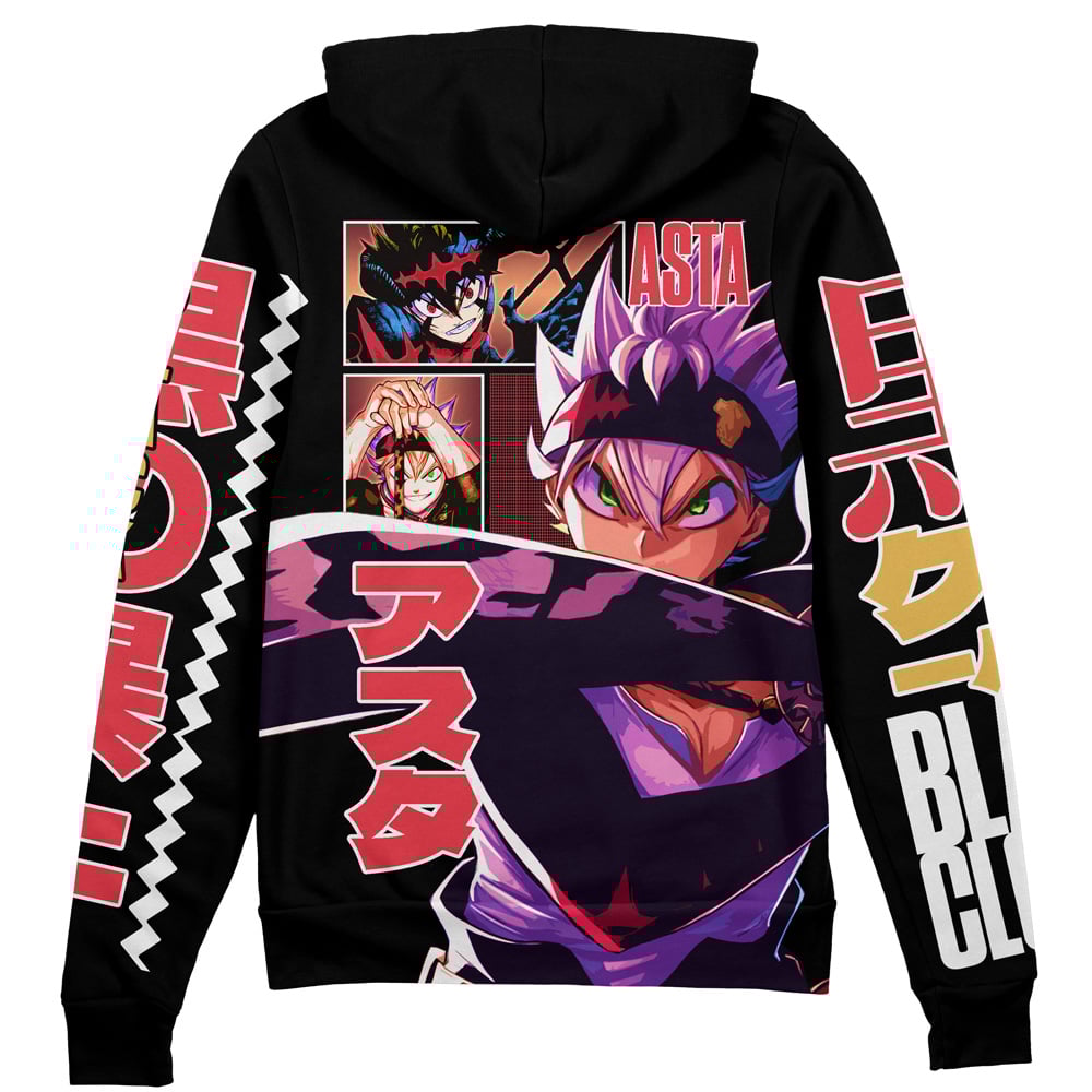 Asta V3 Black Clover" Streetwear Zip Hoodie Jacket