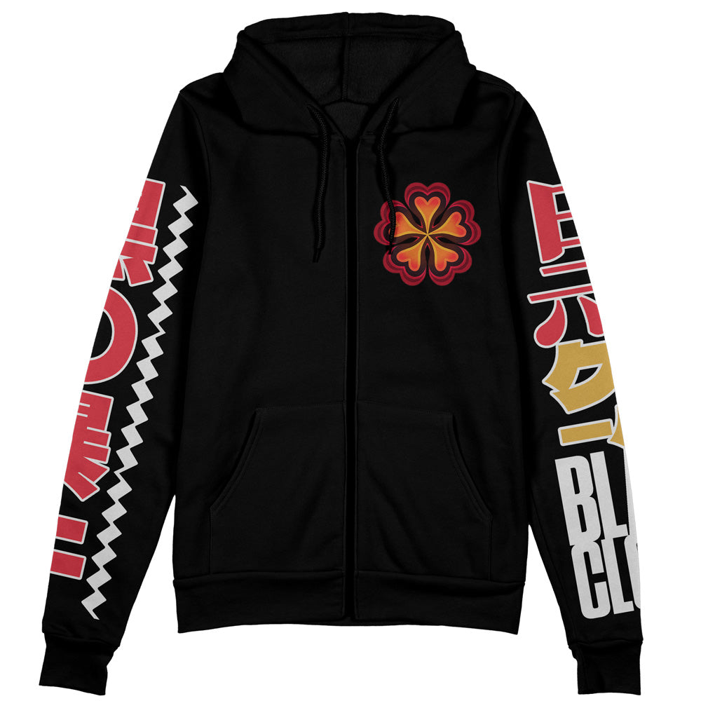 Asta V3 Black Clover Streetwear Zip Hoodie Jacket