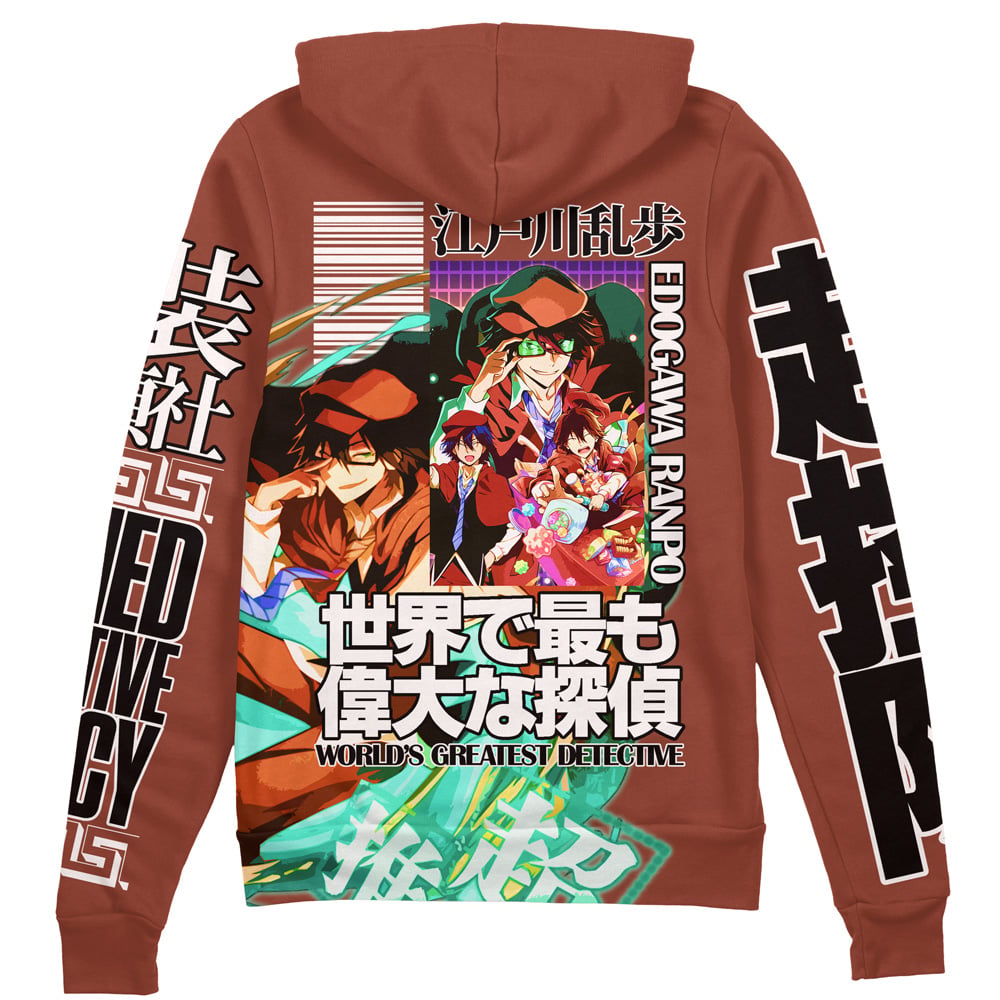 Edogawa Ranpo Bungou Stray Dogs" Streetwear Zip Hoodie Jacket