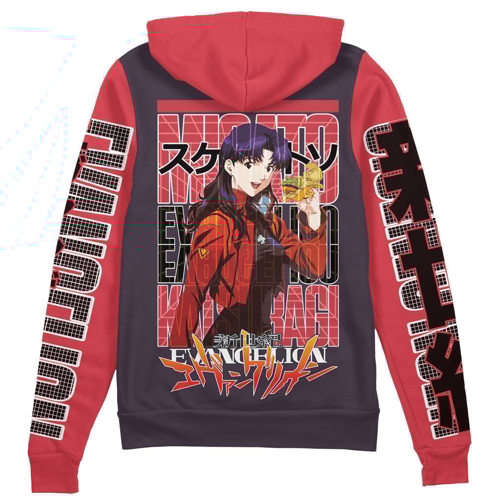 Misato Katsuragi Neon Genesis Evangelion" Streetwear Zip Hoodie Jacket
