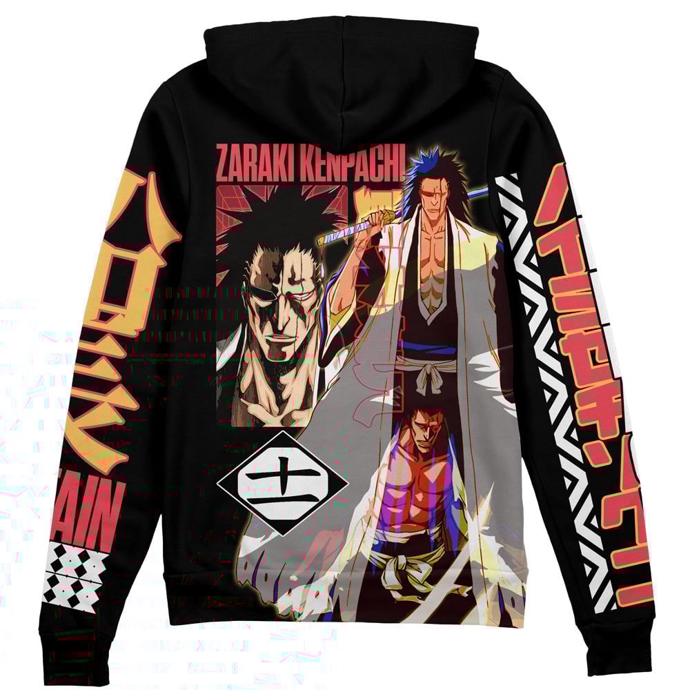 Zaraki Kenpachi TYBWA V3 Bleach" Streetwear Zip Hoodie Jacket