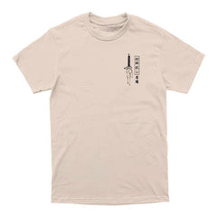 a white t - shirt with a black and white design