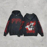 Anime Berserk Retro Washed 2-Sided Vintage Oversized Hoodie - Kurodrip