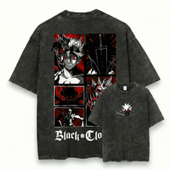 Dark Anime Demon Form Collage T-Shirt Graphic Manga Style Swords Fan Apparel