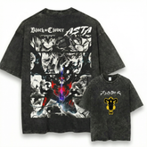 Black Clover Asta T-Shirt Anime Manga Graphic Tee High Contrast Anti-Magic Devil Form Collage Shirt