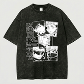 Kurodrip Jujutsu Kaisen Squad All Characters Washed Black Oversized Anime Graphic T Shirt