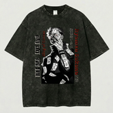 Kurodrip Ryomen Sukuna King of Curses Cursed Seals Jujutsu Kaisen Washed Black Oversized Anime Graphic T Shirt