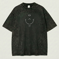 Kurodrip Sukuna Inspired Washed Black Oversized Anime Graphic T Shirt