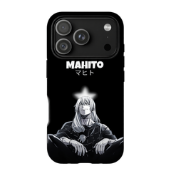 Kurodrip Mahito Jujutsu Kaisen Black Minimalist Name Japanese Text Star Sitting Smirk Cursed Spirit Protective Phone Case