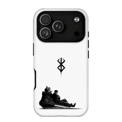 Kurodrip Guts Griffith Berserk White Minimalist Brand of Sacrifice Sitting Together Dark Silhouette Protective Phone Case