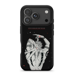 Kurodrip Sukuna Jujutsu Kaisen Sickness Spreads Quote Dark Body Contort Manga Sketch Red Accent Protective Phone Case