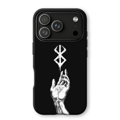 Kurodrip Berserk Brand of Sacrifice Dripping Hand Reaching Pure Black Minimalist Dark Symbol Protective Phone Case
