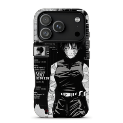 Kurodrip Megumi Fushiguro Jujutsu Kaisen Black Newspaper Collage Crying Quote I Just Did Dark Protective Phone Case