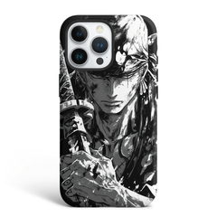 Kurodrip Trafalgar Law One Piece Black White Sketch Kikoku Sword DEATH Tattoo Dark Surgeon Protective Phone Case