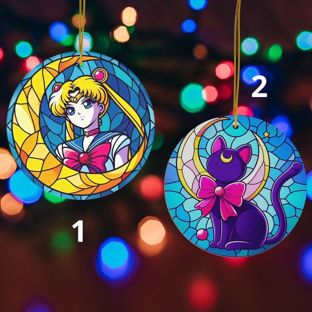 Anime Ornament Ninja Manga Decor Stained Suncatcher Ornament | Anime Ornaments