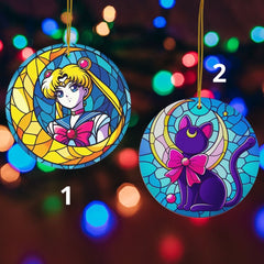Anime Ornament Ninja Manga Decor Stained Suncatcher Ornament | Anime Ornaments