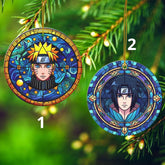 Anime Moonlit Mystique: Celestial Guardian & Mystic Feline Dual Ornament | Anime Ornaments