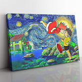 Ponyo Starry Night Studio Ghibli Canvas Print Wall Art - Kurodrip