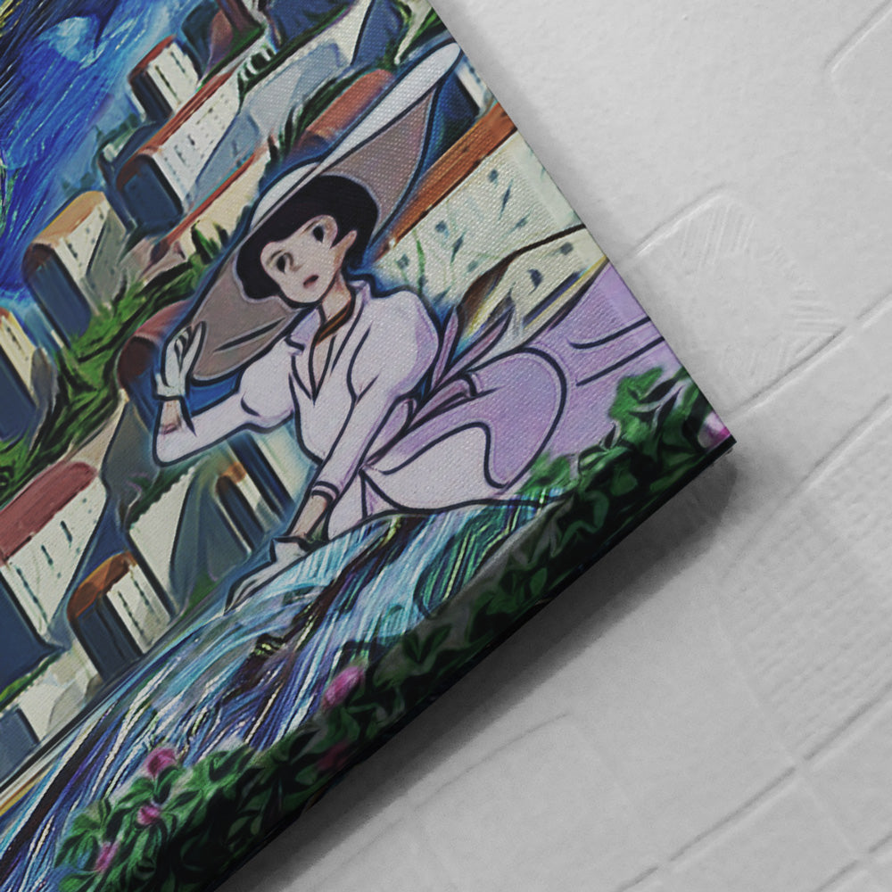 Porco Rosso Starry Night Studio Ghibli Canvas Print Wall Art - Kurodrip