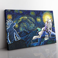 Princess Mononoke Starry Night Studio Ghibli Canvas Print Wall Art - Kurodrip