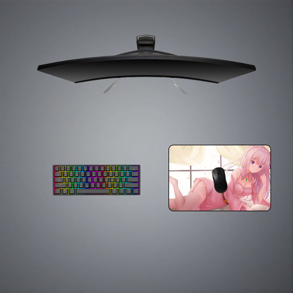 Re:Zero Emilia Design M-XXL Size Gaming Mouse Pad, Computer Desk Mat