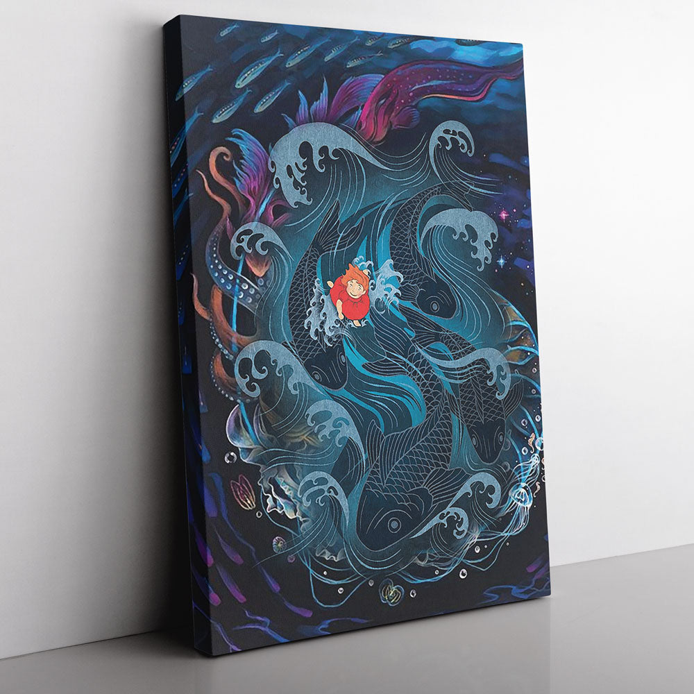 Sea Creatures Ponyo Studio Ghibli Canvas Print Wall Art - Kurodrip
