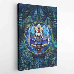 Trippy Abstract Gundam Canvas Print Wall Art - Kurodrip