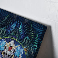 Trippy Abstract Gundam Canvas Print Wall Art - Kurodrip