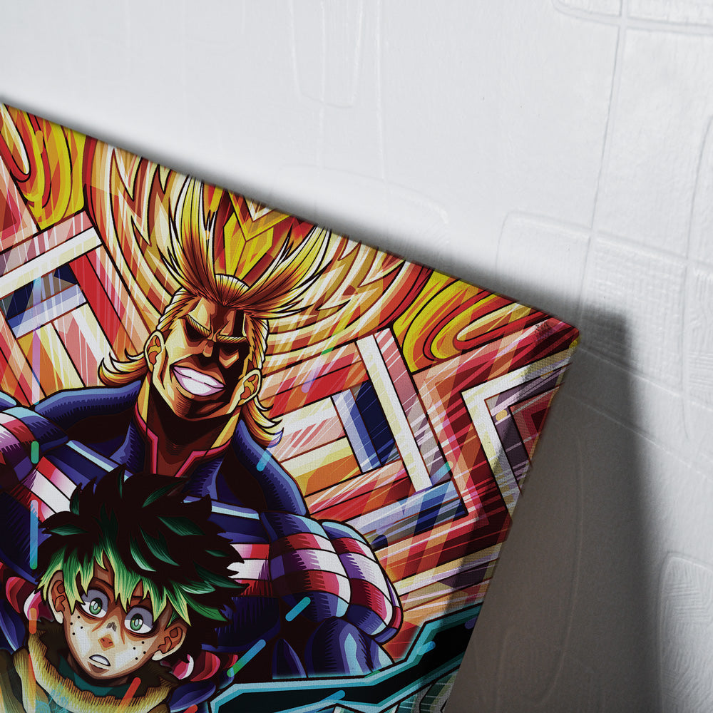 Trippy Deku x All Might My Hero Academia Canvas Print Wall Art - Kurodrip