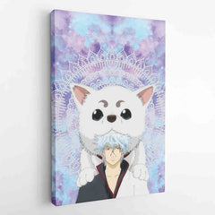 Trippy Gintoki and Sadaharu Gintama Canvas Print Wall Art - Kurodrip