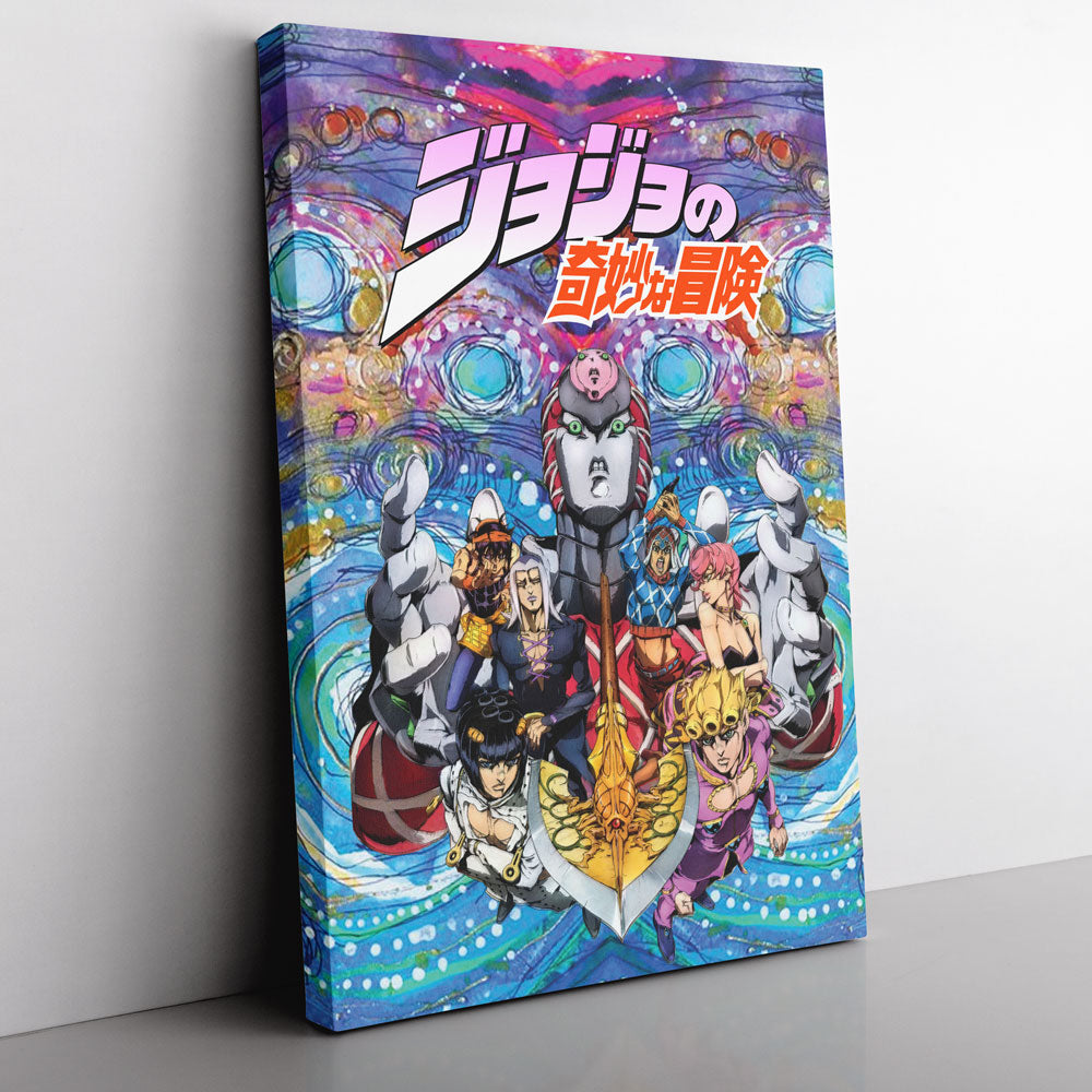 Trippy Golden Wind Squad Jojo's Bizarre Adventure Canvas Print Wall Art - Kurodrip