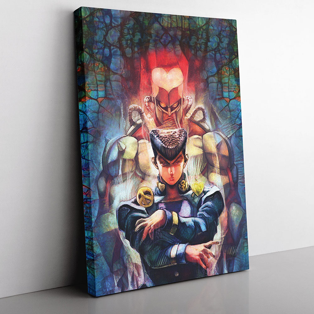 Trippy Josuke Shining Diamond Jojo's Bizarre Adventure Canvas Print Wall Art - Kurodrip