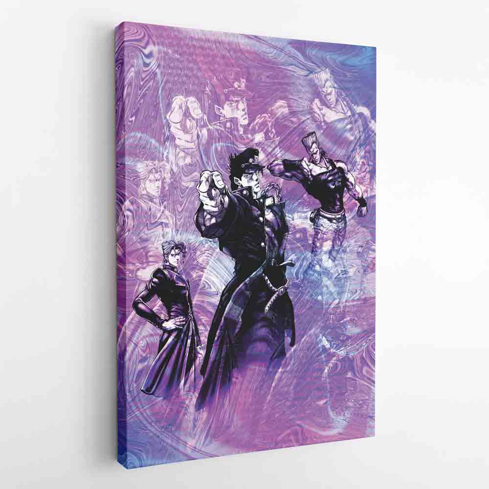 Trippy Lucid Stardust Crusaders Jojo's Bizarre Adventure Canvas Print Wall Art - Kurodrip