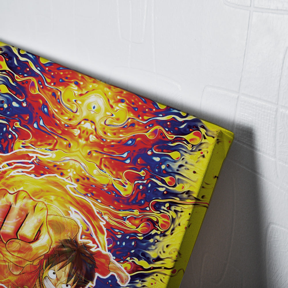 Trippy Luffy One Piece Canvas Print Wall Art - Kurodrip