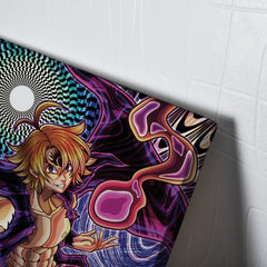 Trippy Meliodas Assault Mode Seven Deadly Sins Canvas Print Wall Art - Kurodrip