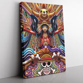 Trippy Monkey D. Luffy One Piece Vertical Canvas Print Wall Art - Kurodrip