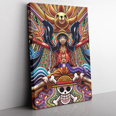 Trippy Monkey D. Luffy One Piece Vertical Canvas Print Wall Art - Kurodrip