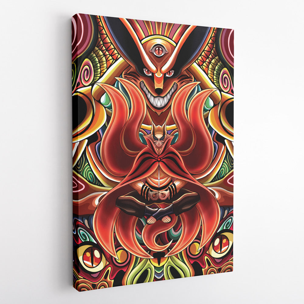 Trippy Naruto Baryon Mode Boruto Vertical Canvas Print Wall Art - Kurodrip
