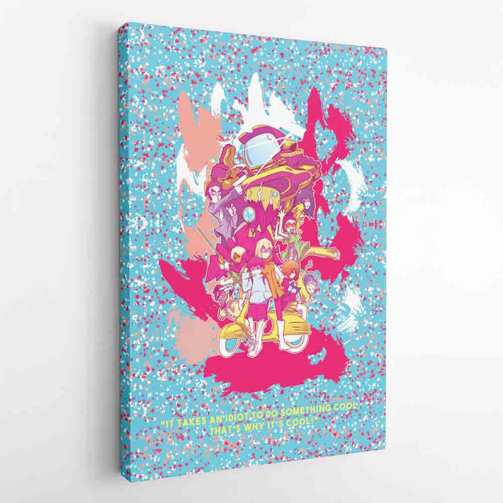 Trippy Neon FLCL Canvas Print Wall Art - Kurodrip