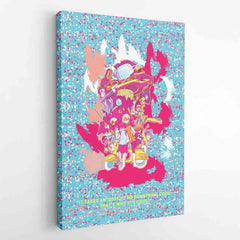 Trippy Neon FLCL Canvas Print Wall Art - Kurodrip