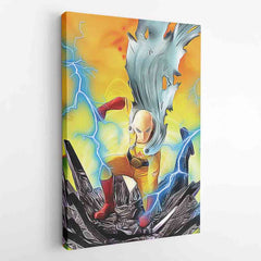 Trippy Power Saitama One Punch Man Canvas Print Wall Art - Kurodrip