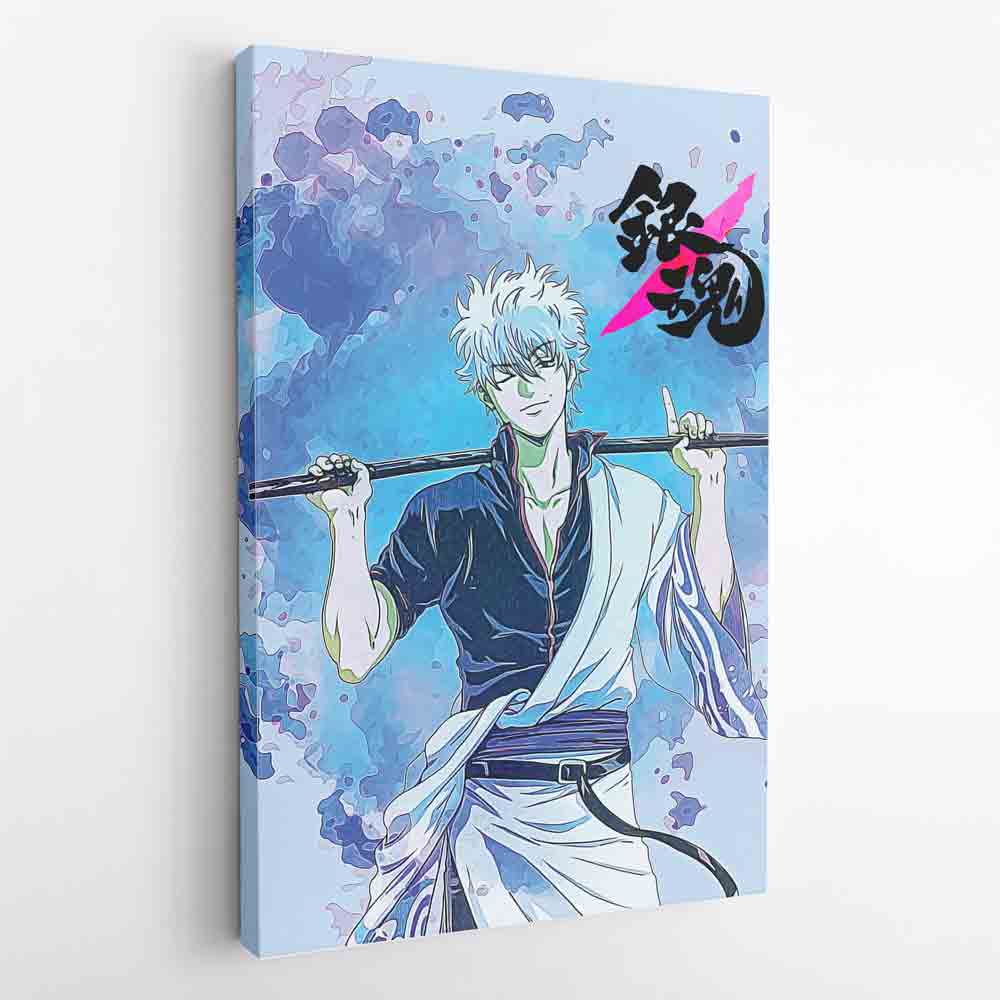 Trippy Sakata Gintoki Gintama Canvas Print Wall Art - Kurodrip