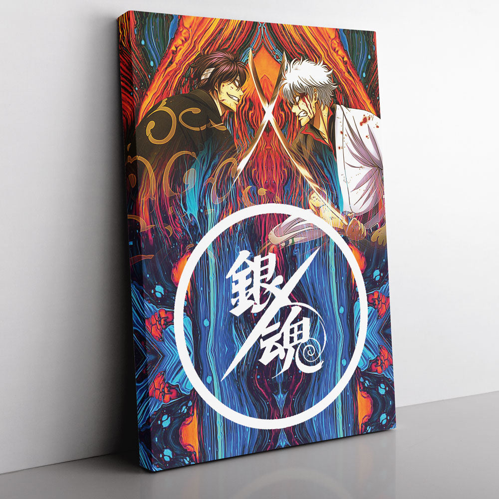 Trippy Shinsuke vs Gintoki Gintama Canvas Print Wall Art - Kurodrip