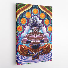 Trippy Ultra Instinct Goku Dragon Ball Super Vertical Canvas Print Wall Art - Kurodrip