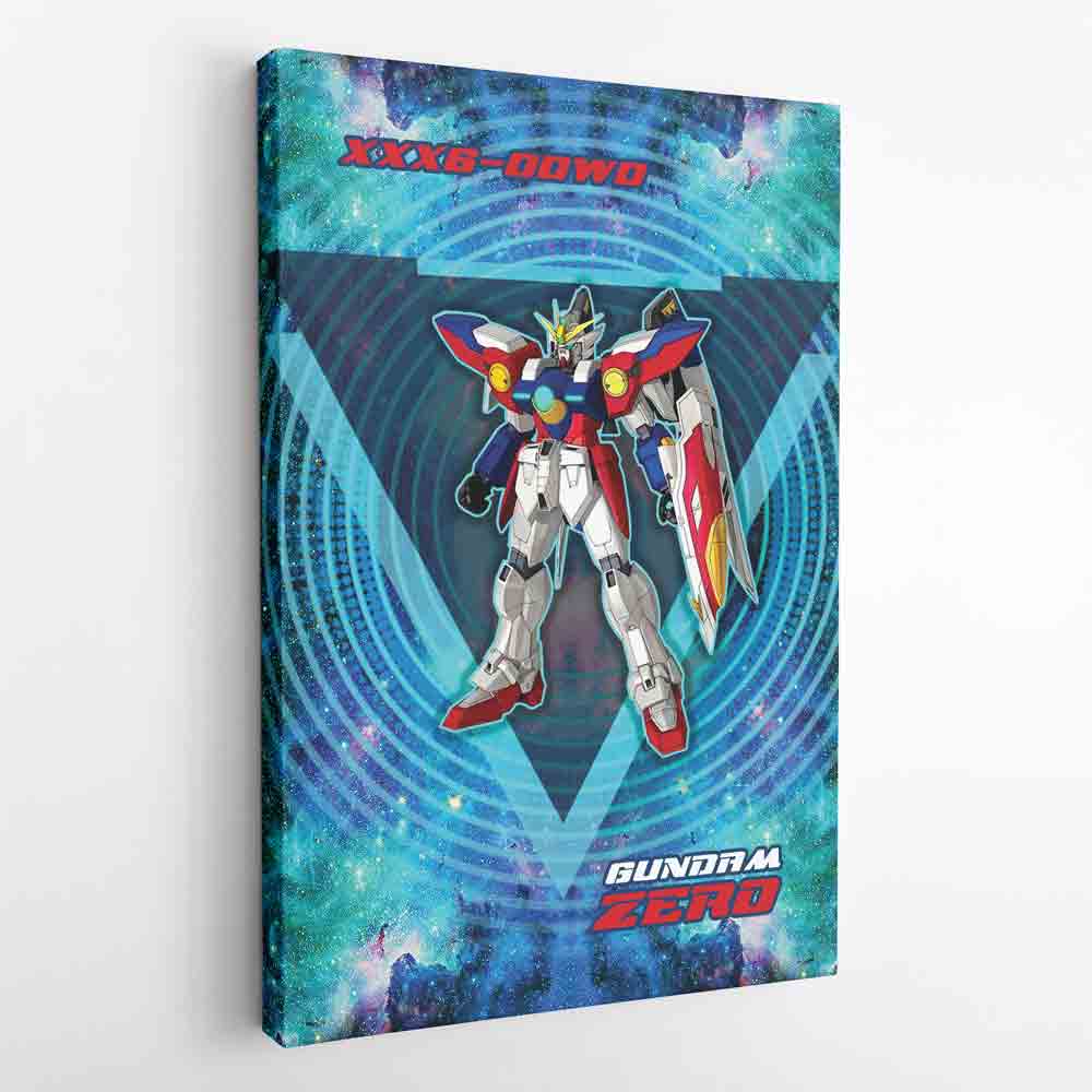 Trippy Wing Zero Gundam Canvas Print Wall Art - Kurodrip