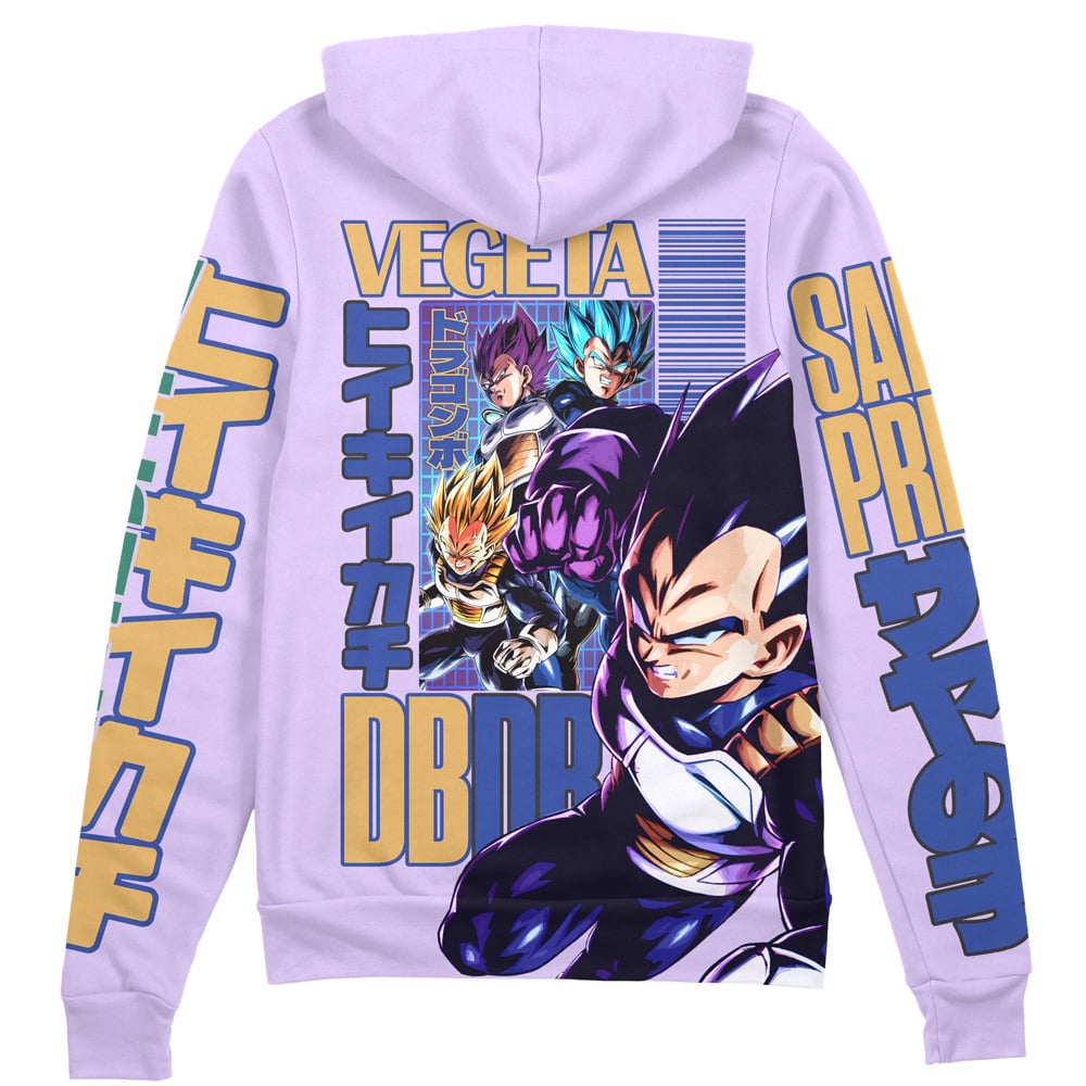 Vegeta V3 Dragon Ball" Streetwear Zip Hoodie Jacket