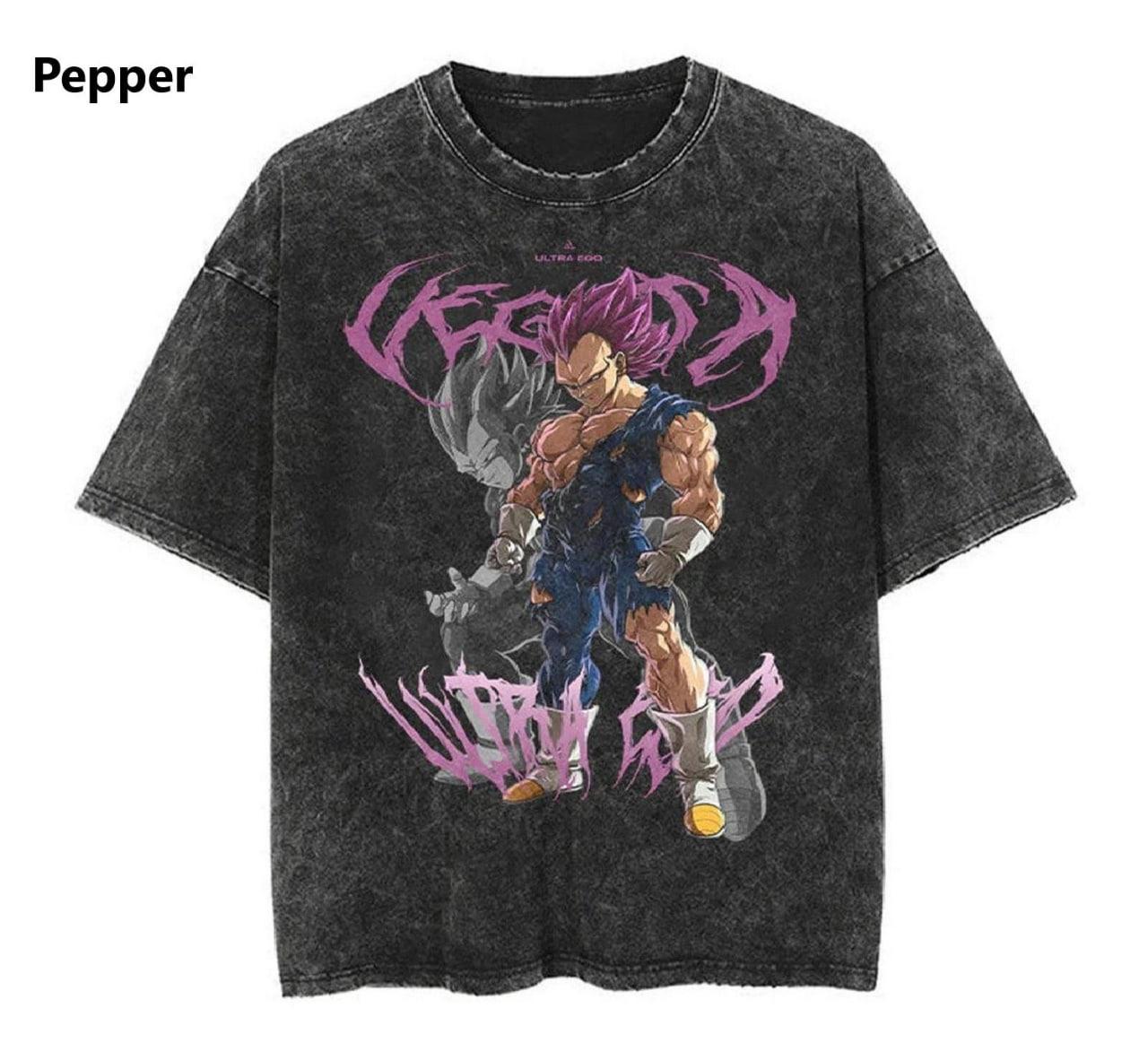 Vegeta Ultra Ego Dragon Ball Super Vintage Washed Oversized T-Shirt - Kurodrip