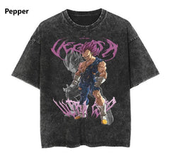 Vegeta Ultra Ego Dragon Ball Super Vintage Washed Oversized T-Shirt - Kurodrip